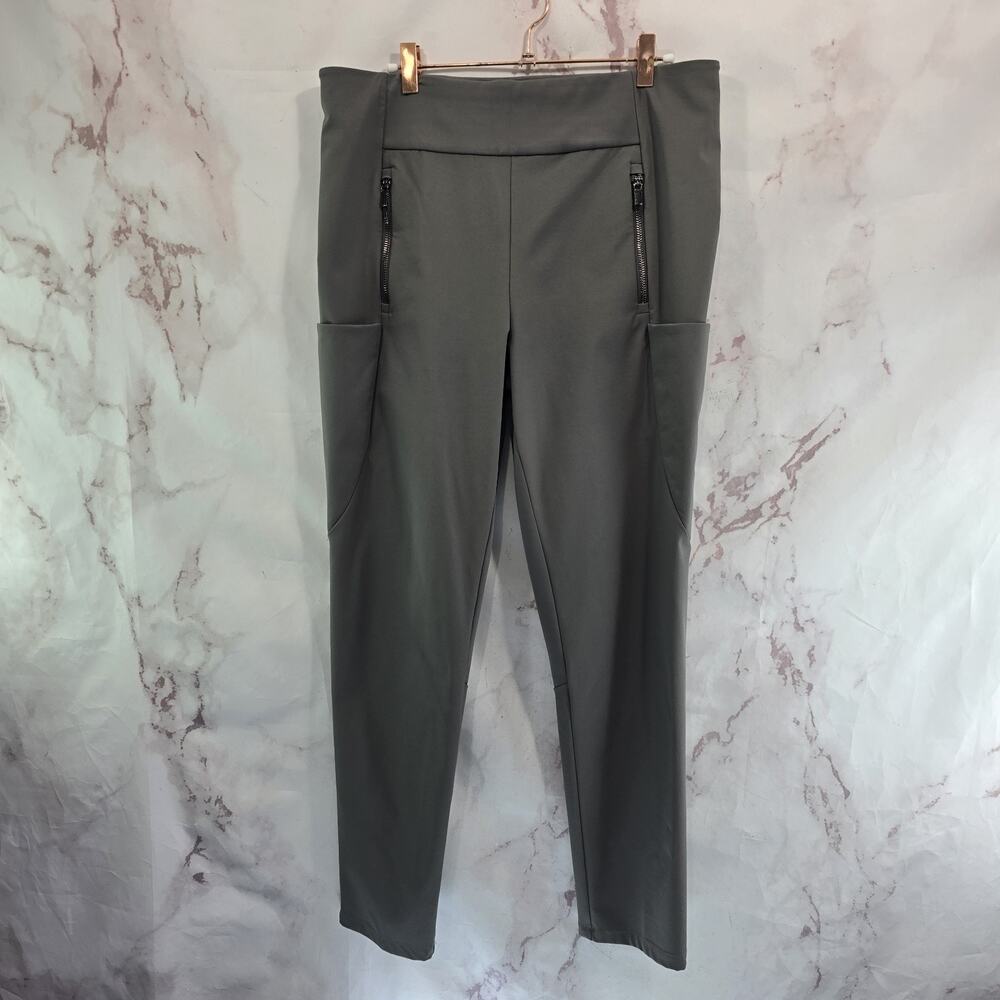 Athleta Pants Womens 14 Large Taupe Headlands Hybrid Trek Pants Climbing Zip